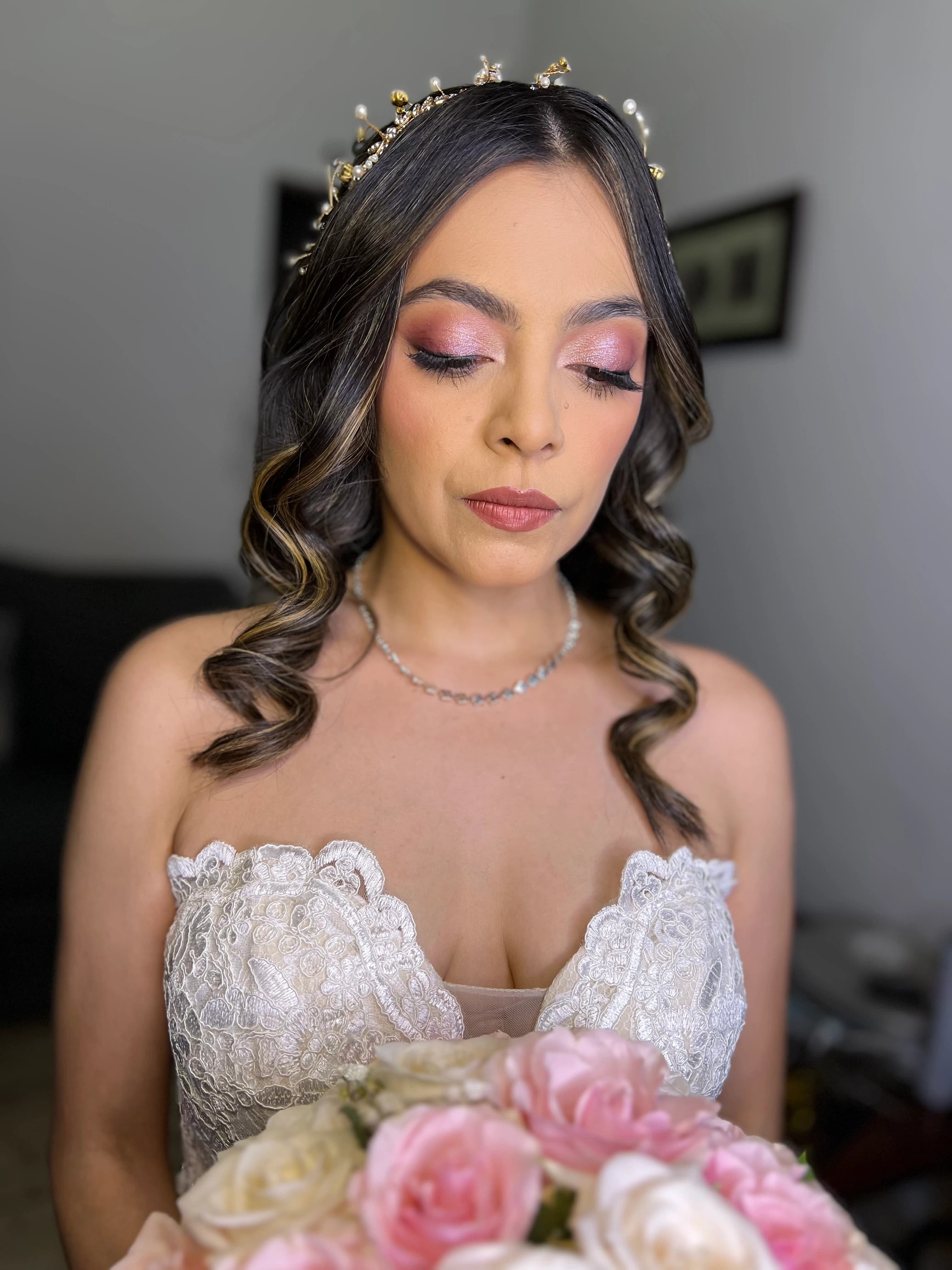 Bridal makeup look at Cristal Beauty Studio.